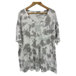 Women's Plus size 1X Tie Dye T-shirt Natural Reflections short sleeve knit top